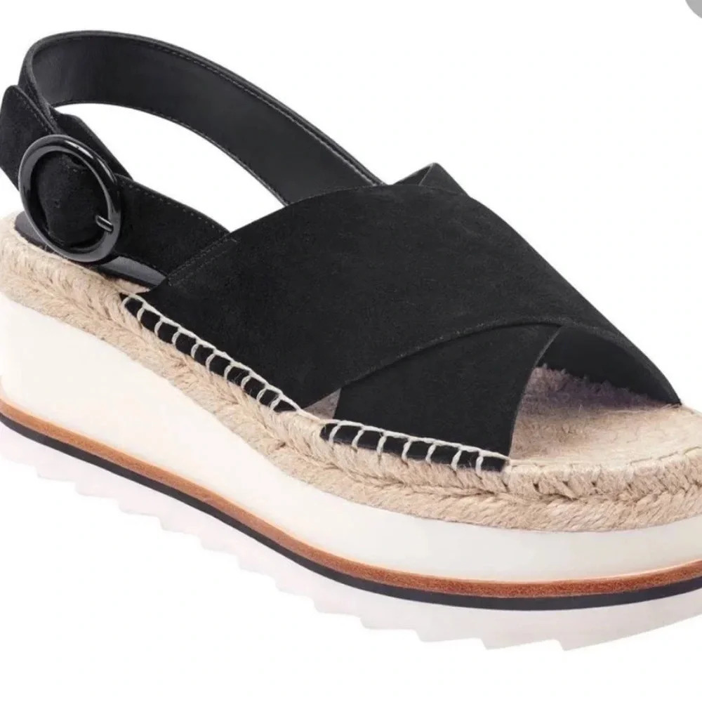 Marc Fisher .Women's Glenna Suede Slingback Espadrille Platform Sandals 10